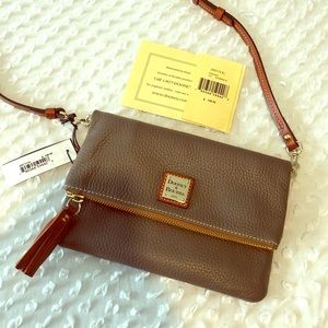 Dooney and Bourke Foldover Crossbody in Elephant.